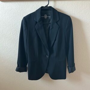 Hipchik Couture Women’s Black Blazer Single Button Glitter Back Detail Size 6